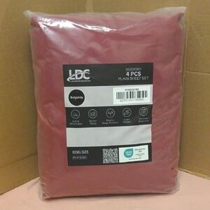 OEKO TEX Burgundy Microfiber King Sheet Set LUXURY DECOR COLLECTION NWT